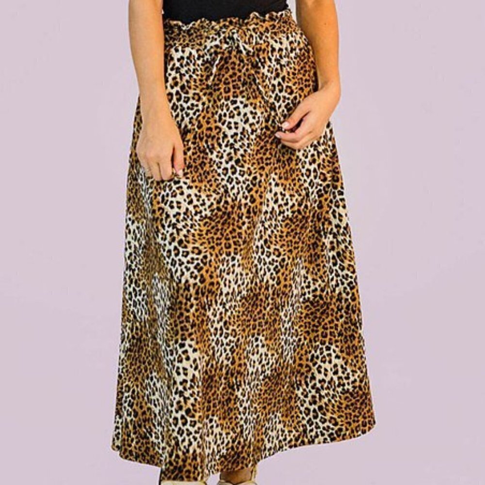Crescent Drive Leopard Midi Skirt‎ XS/S
